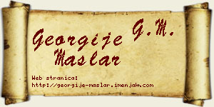 Georgije Maslar vizit kartica